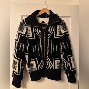 Pendleton Harding Print Fleece Bomber Jacket-Small